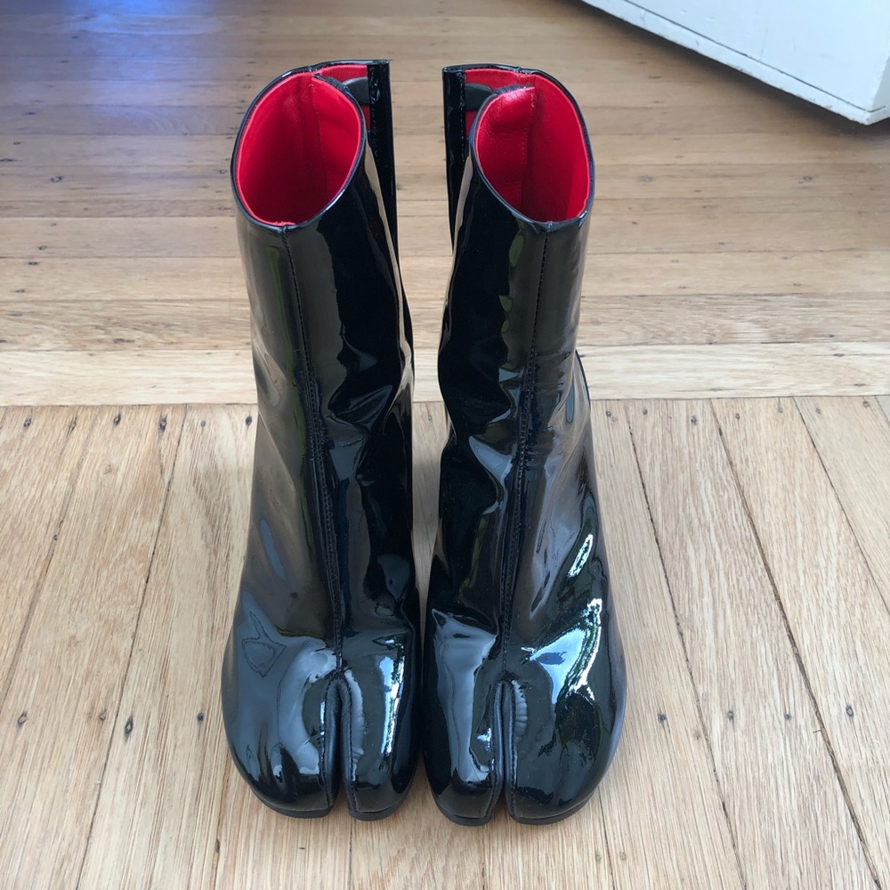Margiela Black Patent Tabi Boots